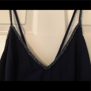 Beaded detail Navy Dress